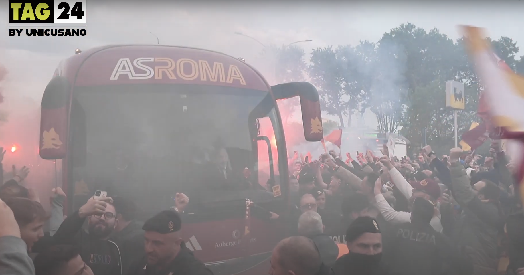 Europa League 2024 Roma Bayer Leverkusen L Arrivo Del Pullman