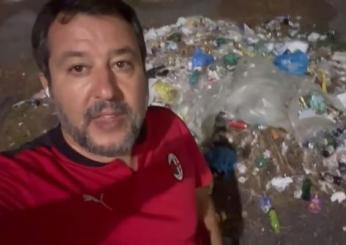 Rifiuti Roma, è ancora Salvini contro Gualtieri, il leader leghista su Instagram prima della corsa serale: “Alla faccia del green…” | VIDEO