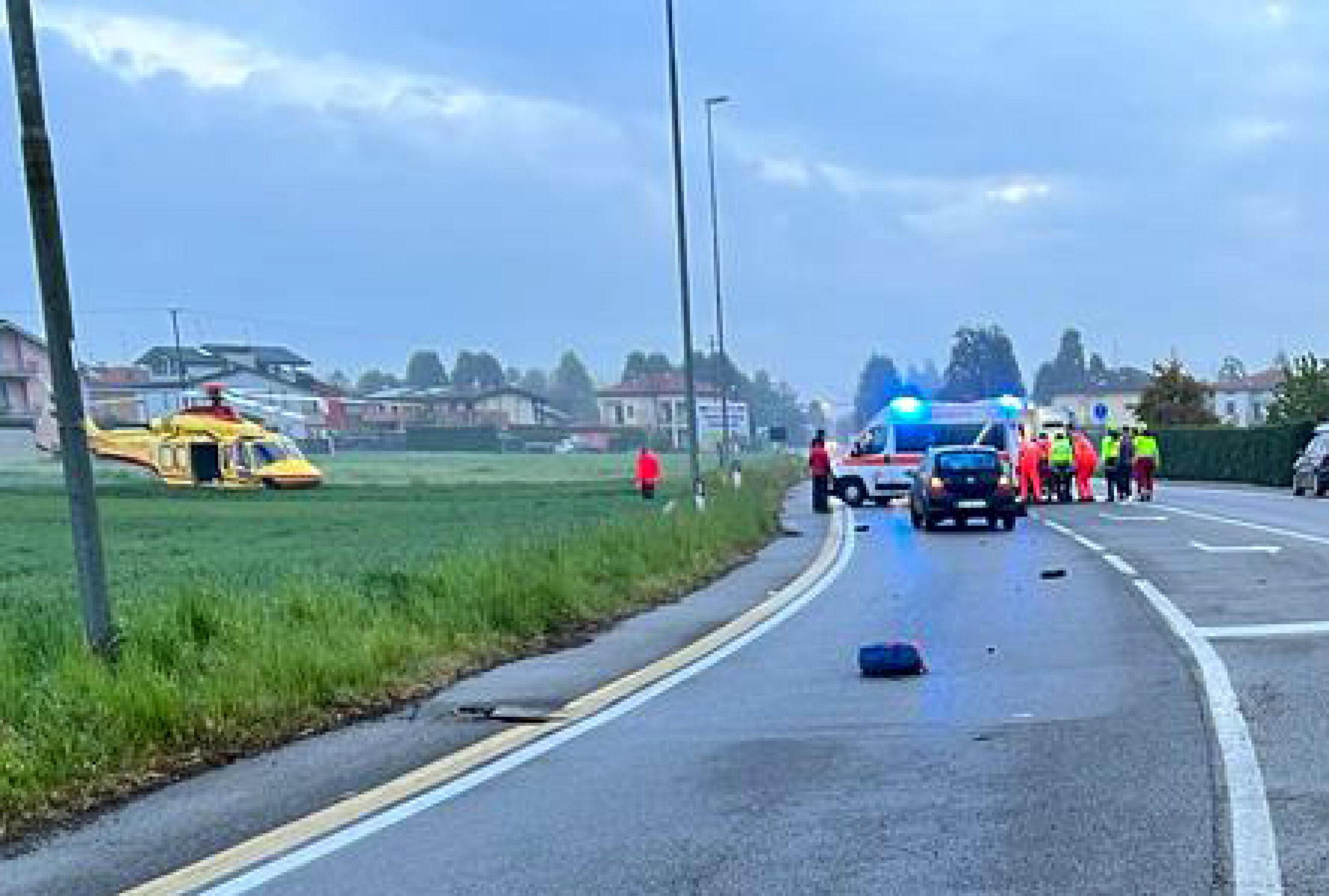 Incidente stradale a Budrio (BO): 5 feriti tra cui un motociclista trasportato in ospedale in gravi condizioni