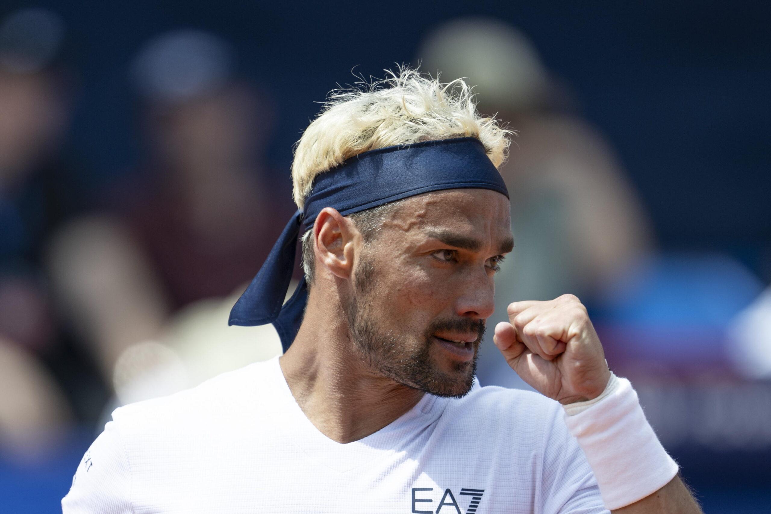 Fognini, che sfiderà Bublik (favorito secondo quote e pronostici), esulta dopo un punto