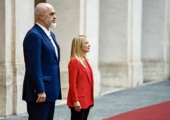 Italia-Albania, il primo ministro Rama accolto da Meloni a Palazzo …