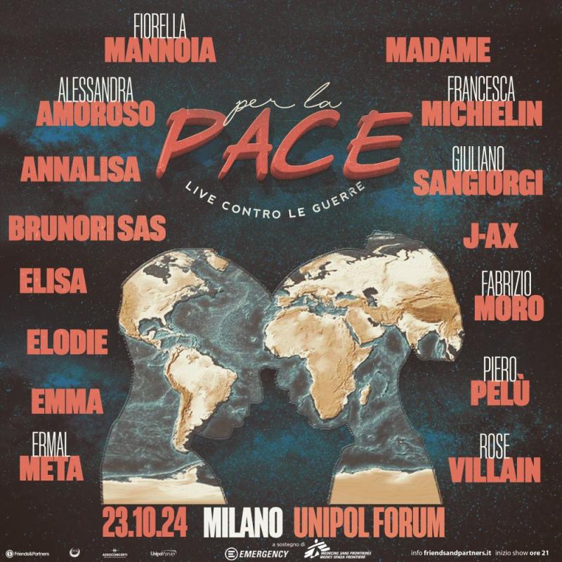 Concerto Per la Pace – Live contro le Guerre: data, biglietti, prezzi e cantanti in programma