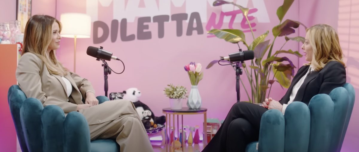 Giorgia Meloni nel podcast di Diletta Leotta per la festa della mamma : “Non c’è vera solidarietà tra  donne ma fra madri sì, come veterani al fronte”