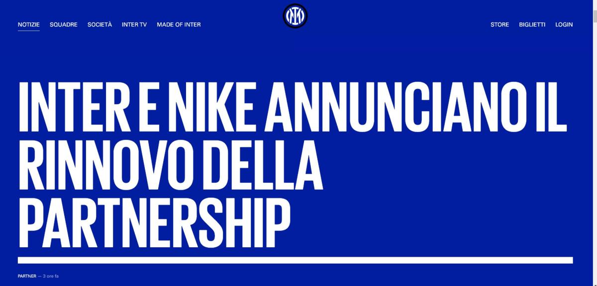 Inter e Nike: giovedì la presentazione delle maglie per la nuova stagione