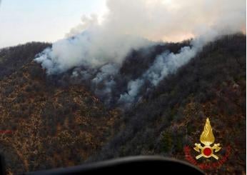 Incendio Varallo Sesia, squadre da terra, canadair ed elicottero