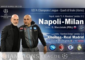 Champions League, quarti di ritorno: Napoli-Milan è una sfida escandescente. Dove vederla?