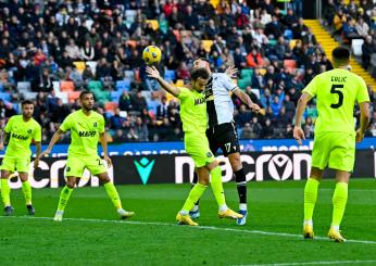 Rimonta Berardi, Udinese-Sassuolo 2-2. Successo Fiorentina con Beltran. Cronaca e tabellino