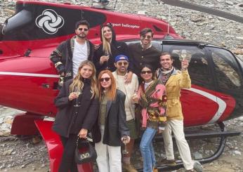 Chiara Ferragni in elicottero su un ghiacciaio per l’aperitivo: è p…