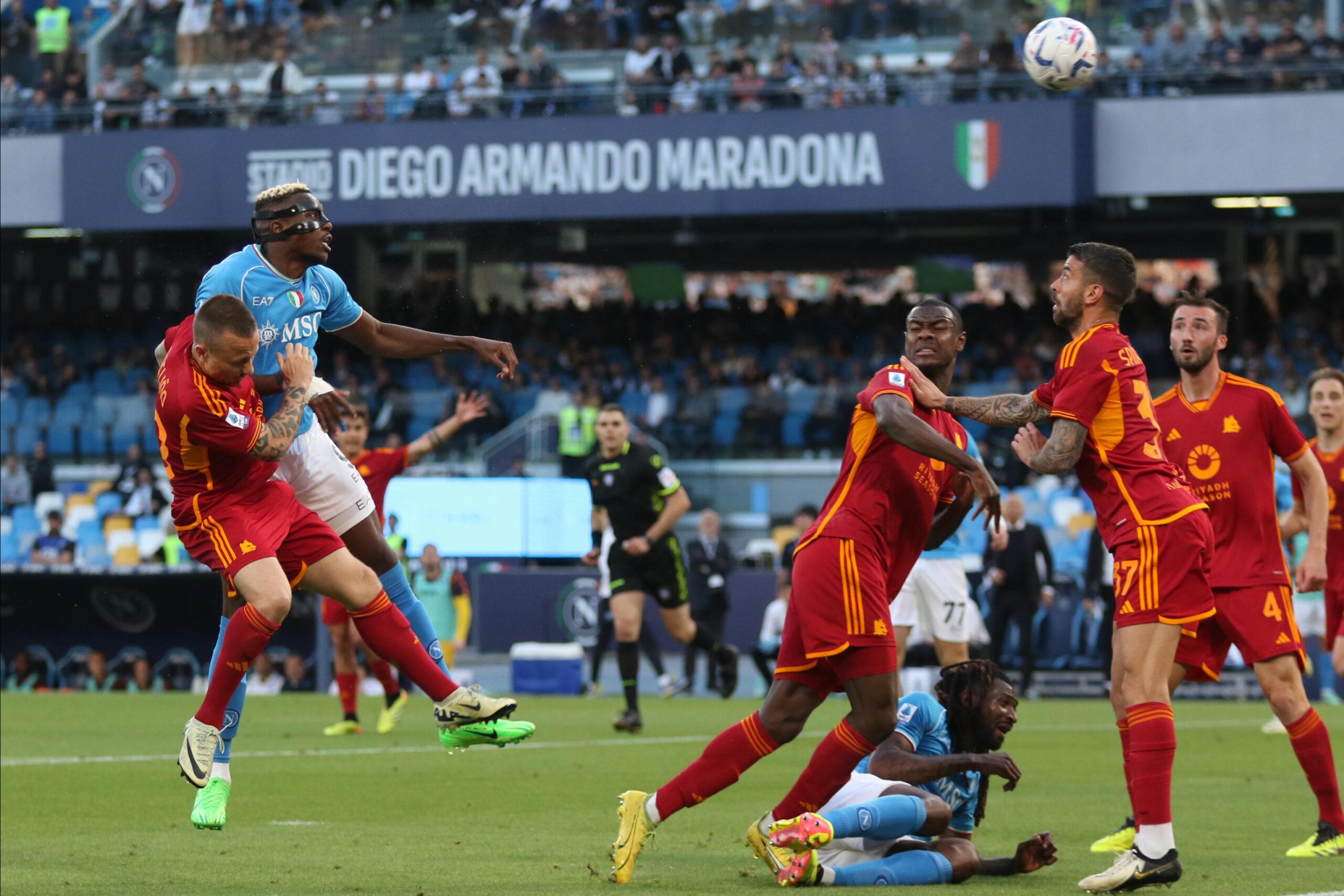 Napoli-Roma 2-2, Abraham segna il gol del pareggio nel finale. Cronaca e Tabellino