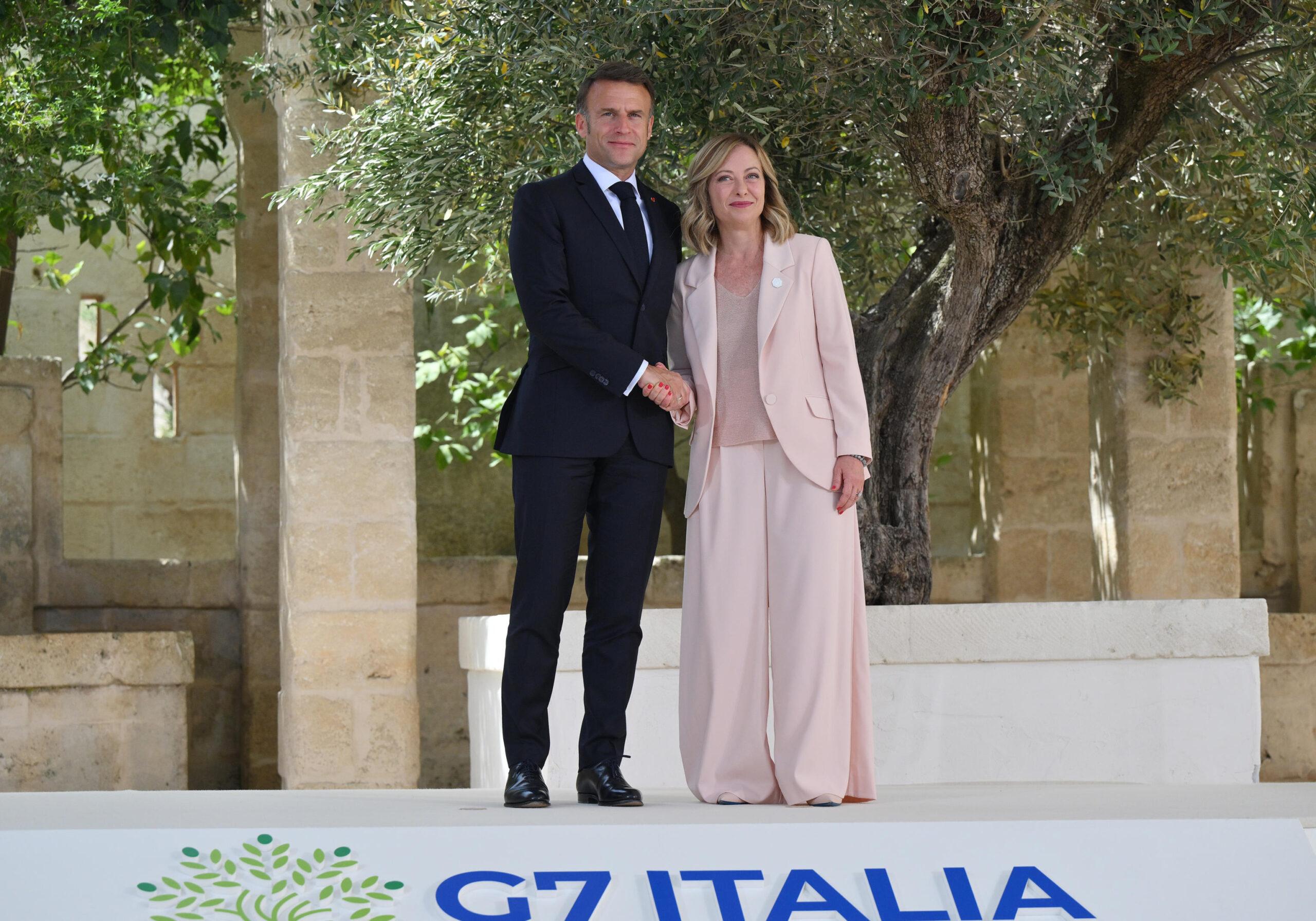 G7 Puglia 2024 Meloni Macron 