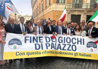 Premierato approvato in Senato, il governo Meloni esulta al flashmob di FdI, Malan: “Mai più inciuci” | VIDEO