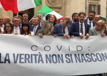 Commissione d’inchiesta Covid, flashmob di Fratelli d’Italia, Malan e Foti contro l'”ostruzionismo dell’opposizione” | VIDEO