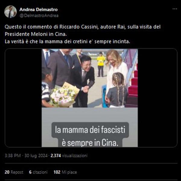 Perché sta facendo discutere tanto la foto di Giorgia Meloni con la figlia Ginevra e la scritta: “La mamma dei fascisti è sempre in Cina”