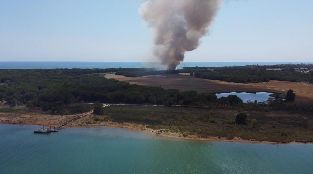 Incendio a Bibione: turisti si salvano tuffandosi in acqua