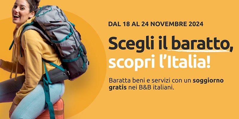 La Settimana del Baratto, dal 18 al 24 novembre, si dorme gratis in tutta Italia. Basta barattare beni o servizi