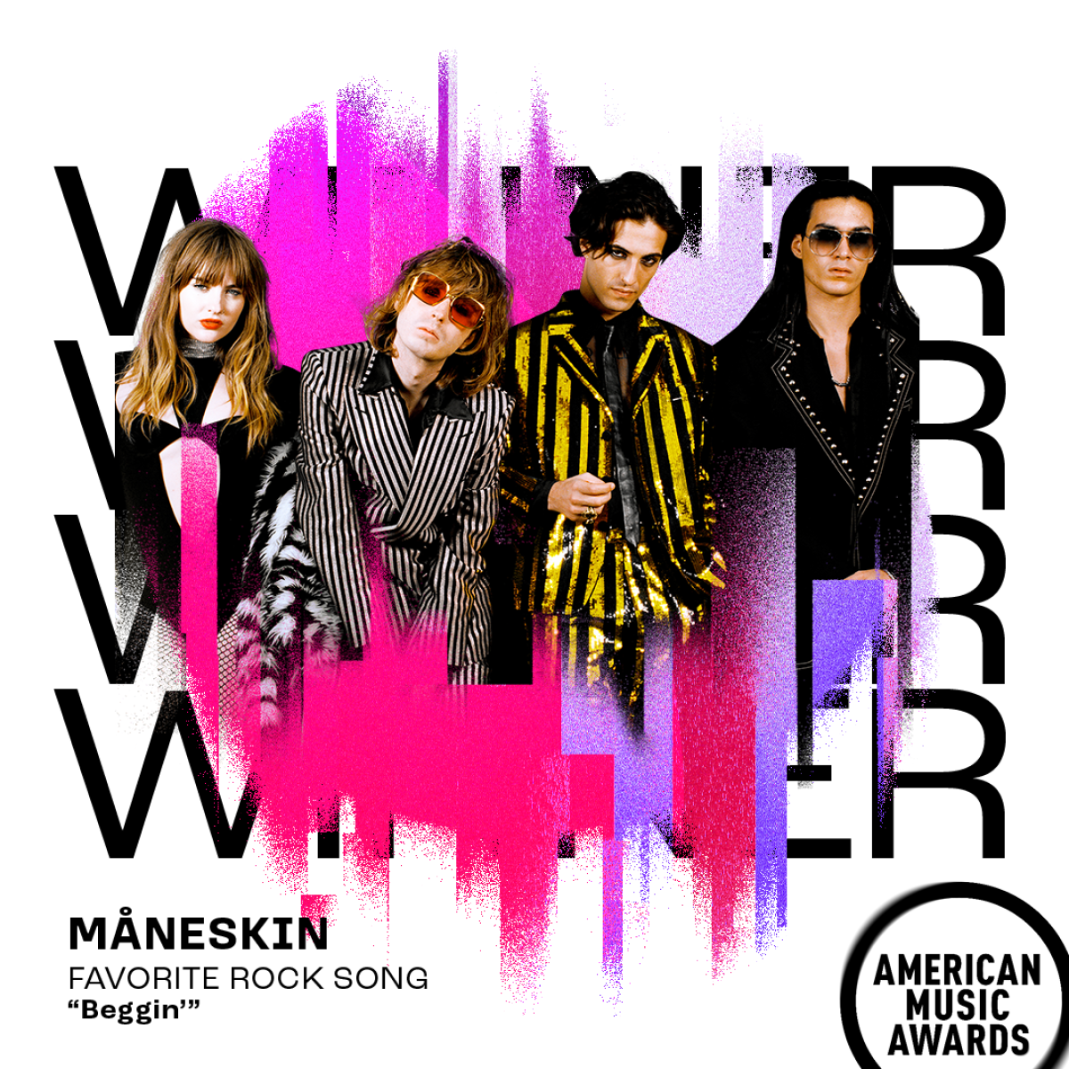 I Maneskin vincono gli American Music Awards 2022 con “Beggin”