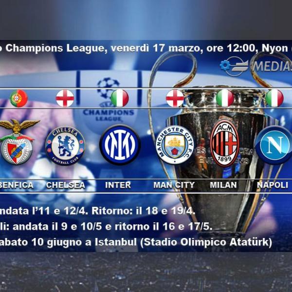 Champions league, quarti di finale: ecco le euro-avversarie delle italiane, una è proprio un italiana