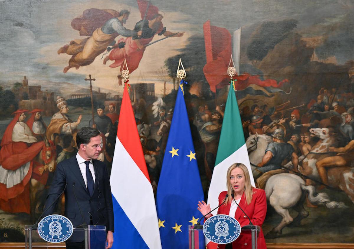 Meloni incontra il premier olandese Rutte a Palazzo Chigi: “Momento…