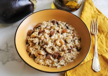 Il risotto melanzane e pancetta