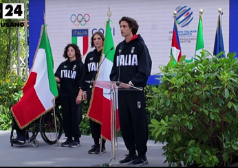 Olimpiadi Parigi 2024, Tamberi ed Errigo portabandiera emozionati: “Vi stupiremo”. E Malagò si complimenta per la scelta: “Saranno degni rappresentanti”| VIDEO