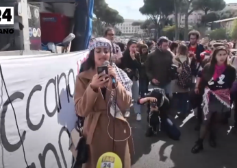 Maya Issa, leader giovani palestinesi alla manifestazione 8 marzo 2024 Roma: “Oggi è lutto per il genocidio a Gaza”| VIDEO