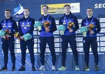 Pattinaggio, ai Mondiali di short track è argento nella staffetta maschile e bronzo in quella mista