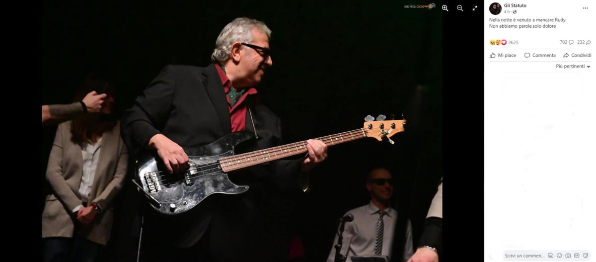 Addio a Rudy Ruzza, scomparso lo storico bassista della band torine…