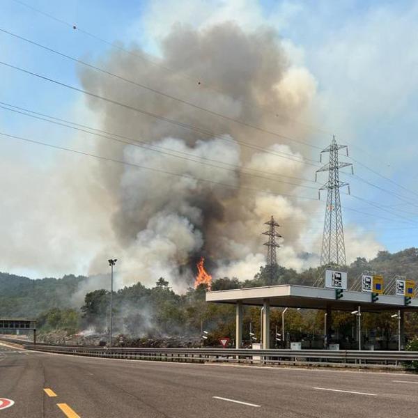 Incendio sul Carso: treni fermi e autostrada chiusa