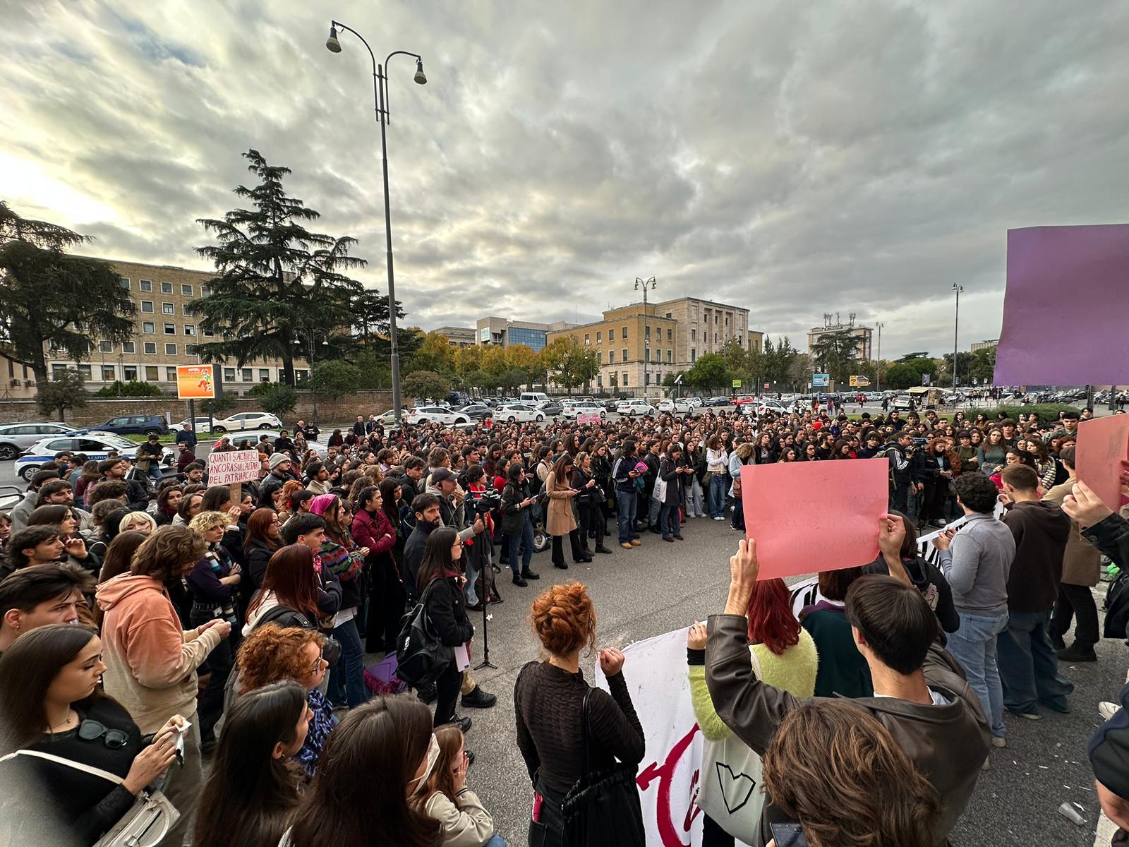 Manifestazione alla Sapienza