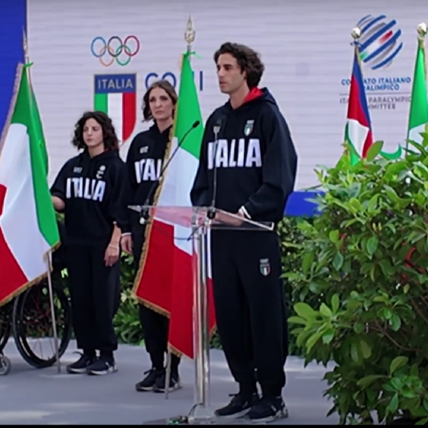 Olimpiadi Parigi 2024, Tamberi ed Errigo portabandiera emozionati: “Vi stupiremo”. E Malagò si complimenta per la scelta: “Saranno degni rappresentanti”| VIDEO