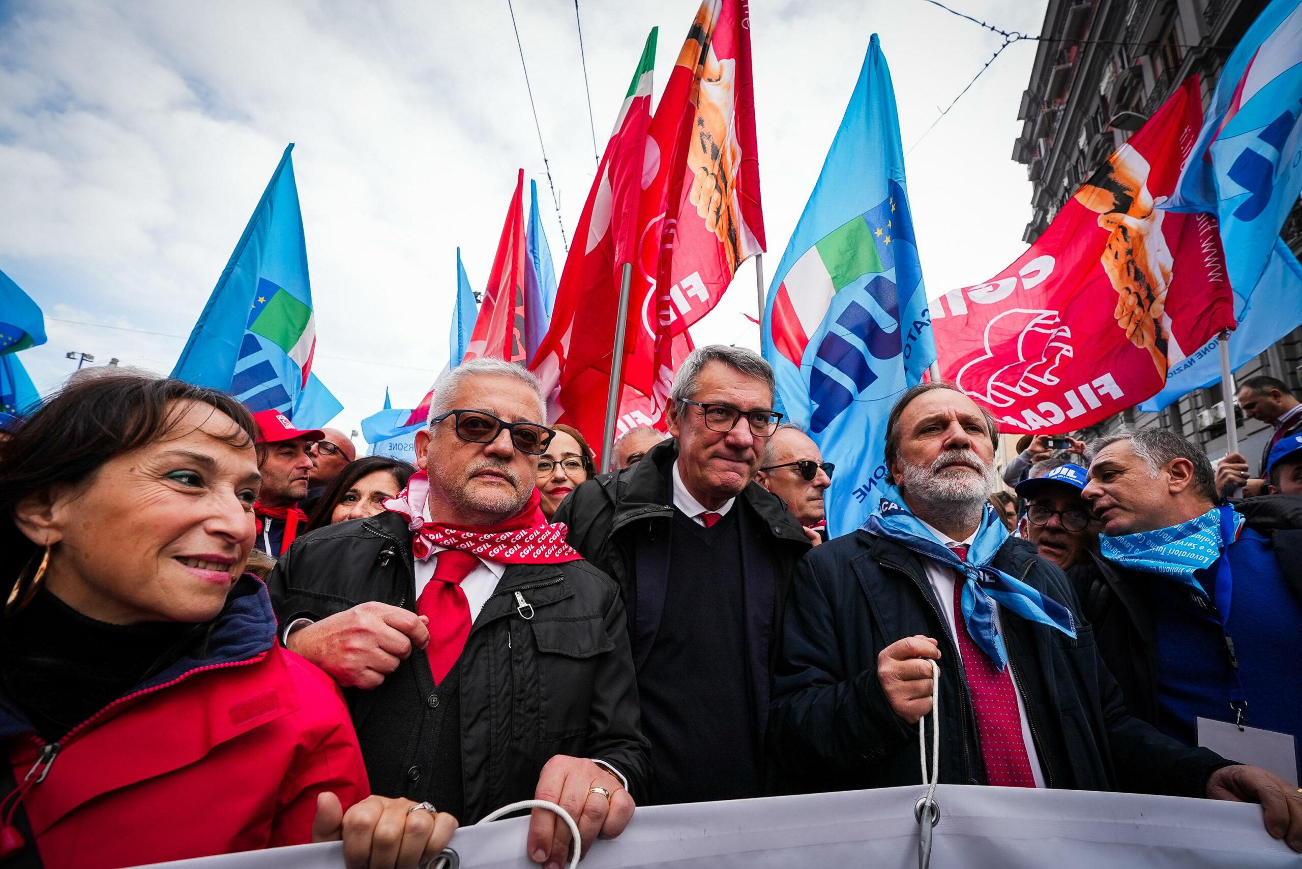 Sciopero Cgil Uil: adesione al 70% nelle regioni del Sud Italia