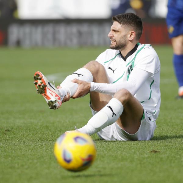 Sassuolo, grave infortunio per Berardi: rottura del tendine d’Achille, salta gli Europei