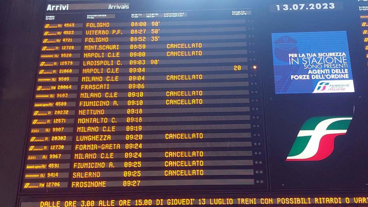 Sciopero 13 Luglio 2023: treni cancellati e rischio disagi per i pe…