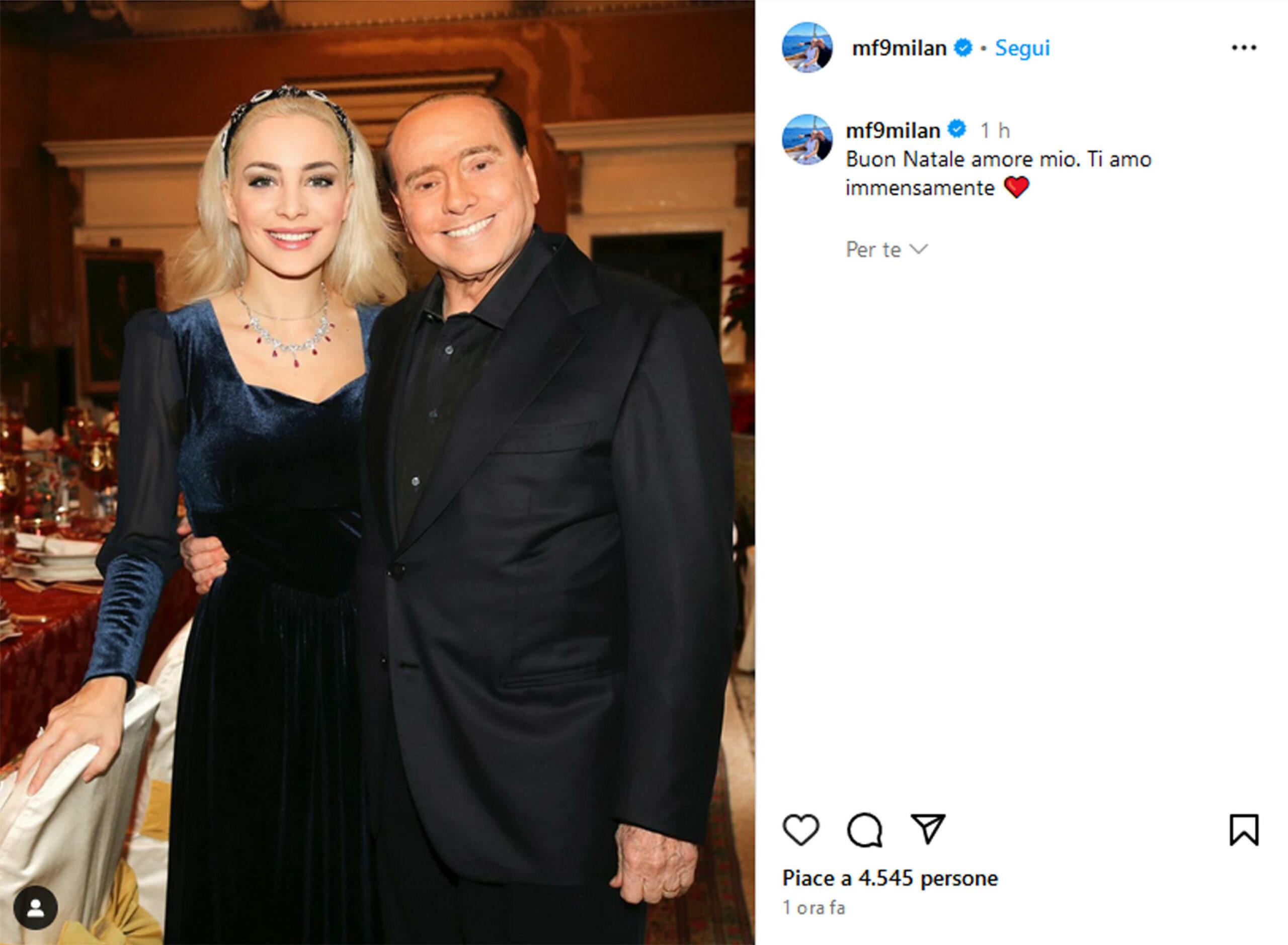 Il messaggio di Marta Fascina a Natale, foto con Berlusconi: “Buon Natale amore mio. Ti amo immensamente”