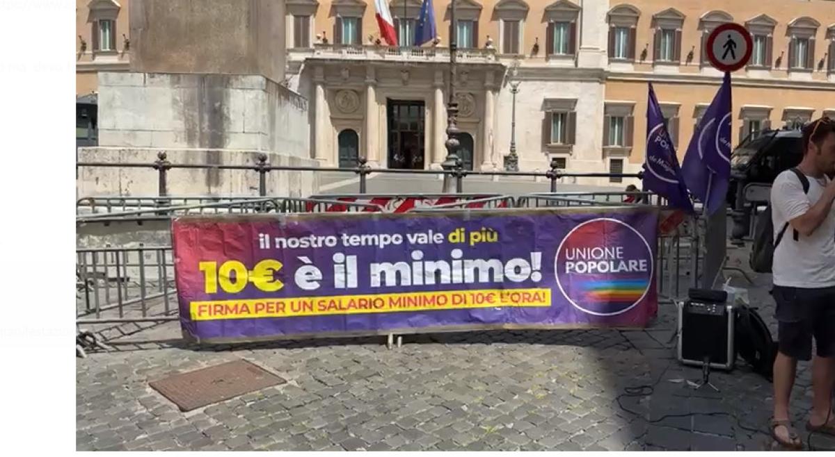 Salario minimo, “Unione popolare” ci prova fuori da Montecitorio ma…