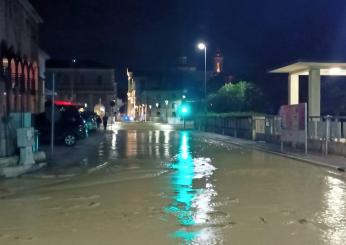 Bomba d’acqua su Matelica: allagamenti, strade come fiumi e fangose.