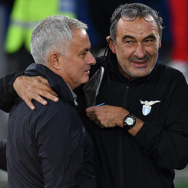 Roma-Lazio, Sarri: “Era importante vincere per i tifosi”. Mourinho: “Ci è mancata lucidità”