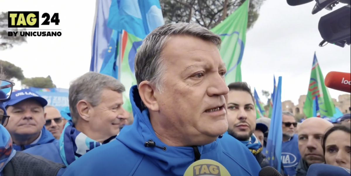 Manifestazione sindacati a Roma, Bombardieri (UIL): “L’Italia soffre, serve sicurezza sul lavoro e tutela della sanità”. Sull’aborto: “Difendiamo la legge 194” | VIDEO