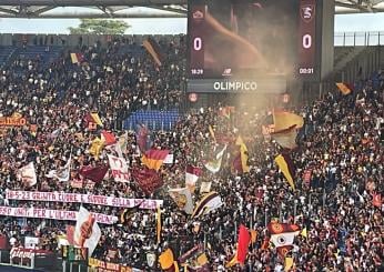 Roma – Salernitana striscione dei tifosi in Curva Sud per la finale…