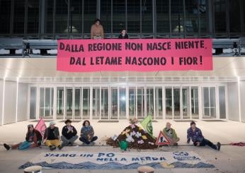 Torino, nuova protesta di Extinction Rebellion: letame davanti all’…