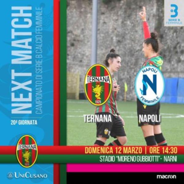 Serie B femminile, sfida di alta classifica: la Ternana per la 20^ riceve il Napoli