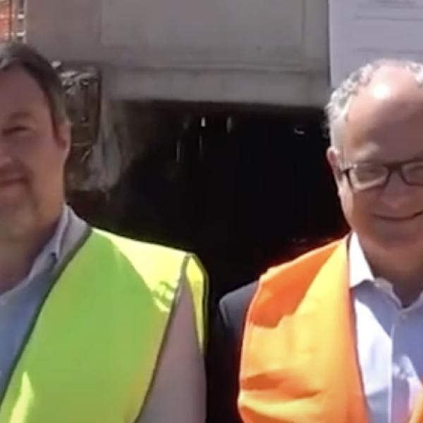 Piazza Pia cantiere record, la soddisfazione di Salvini e Gualtieri. Il ministro: “Corriamo per recuperare i ritardi” | VIDEO