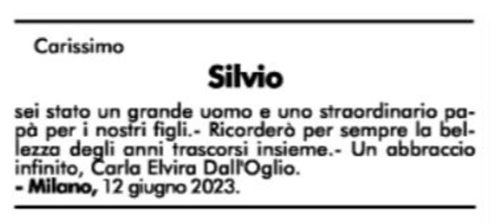 Berlusconi, il necrologio della prima moglie sul Corriere