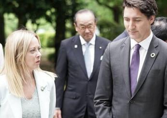 G7, per la Meloni la prima strigliata di giornata: la faccia con Trudeau è tutta un programma