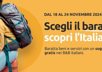 La Settimana del Baratto, dal 18 al 24 novembre, si dorme gratis in tutta Italia. Basta barattare beni o servizi