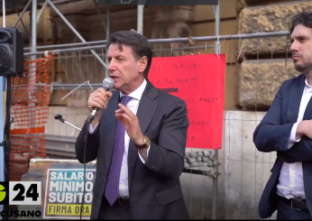 Conte ed il M5S in sit-in di fronte al Mef: “Su extraprofitti banche il Governo non ha visione”| VIDEO