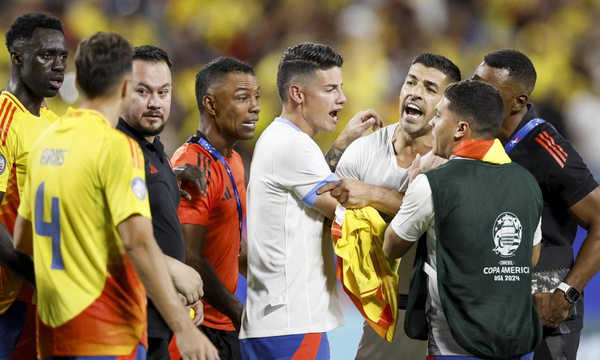 Uruguay-Colombia, maxi rissa nel finale tra calciatori e tifosi: Darwin Nunez implacabile