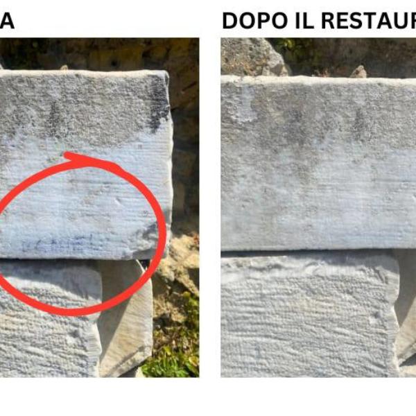 Sfregiati nuovamente i siti archeologici di Pompei: monumento funebre vandalizzato da un minorenne | FOTO