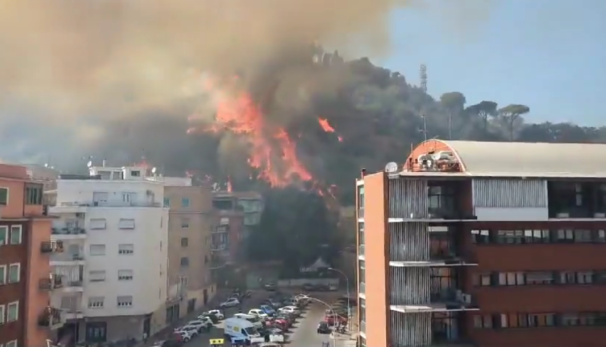 Roma, incendio sulla collina di Monte Mario: sindaco Gualtieri sul posto. I residenti: “Sembrava l’11 settembre”| VIDEO