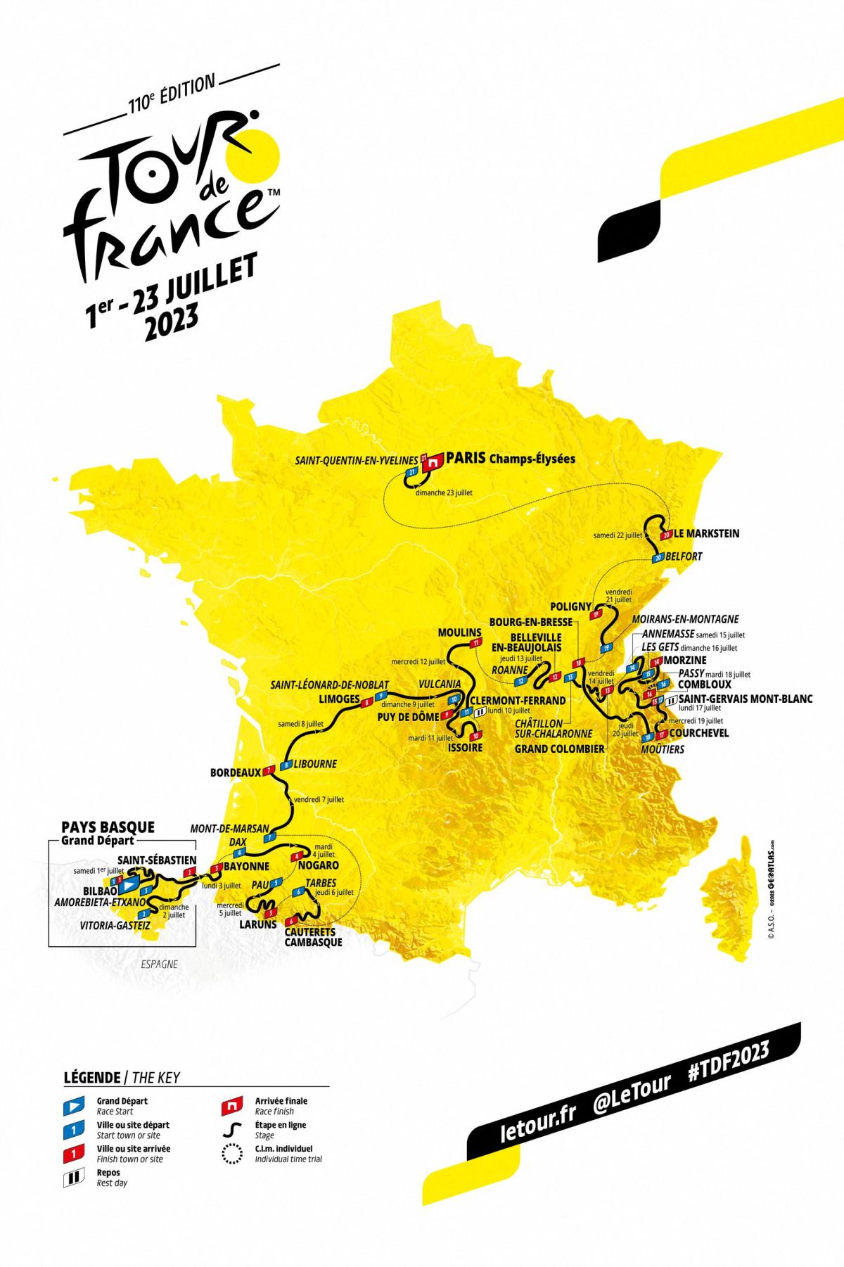 Tour de France 2023, ufficiali le date e il percorso